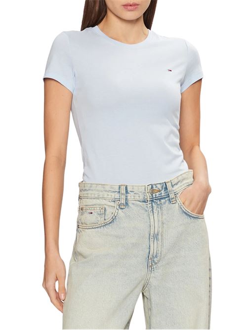 T-shirt donna celeste in cotone Tommy Jeans | DW0DW20459C3Q